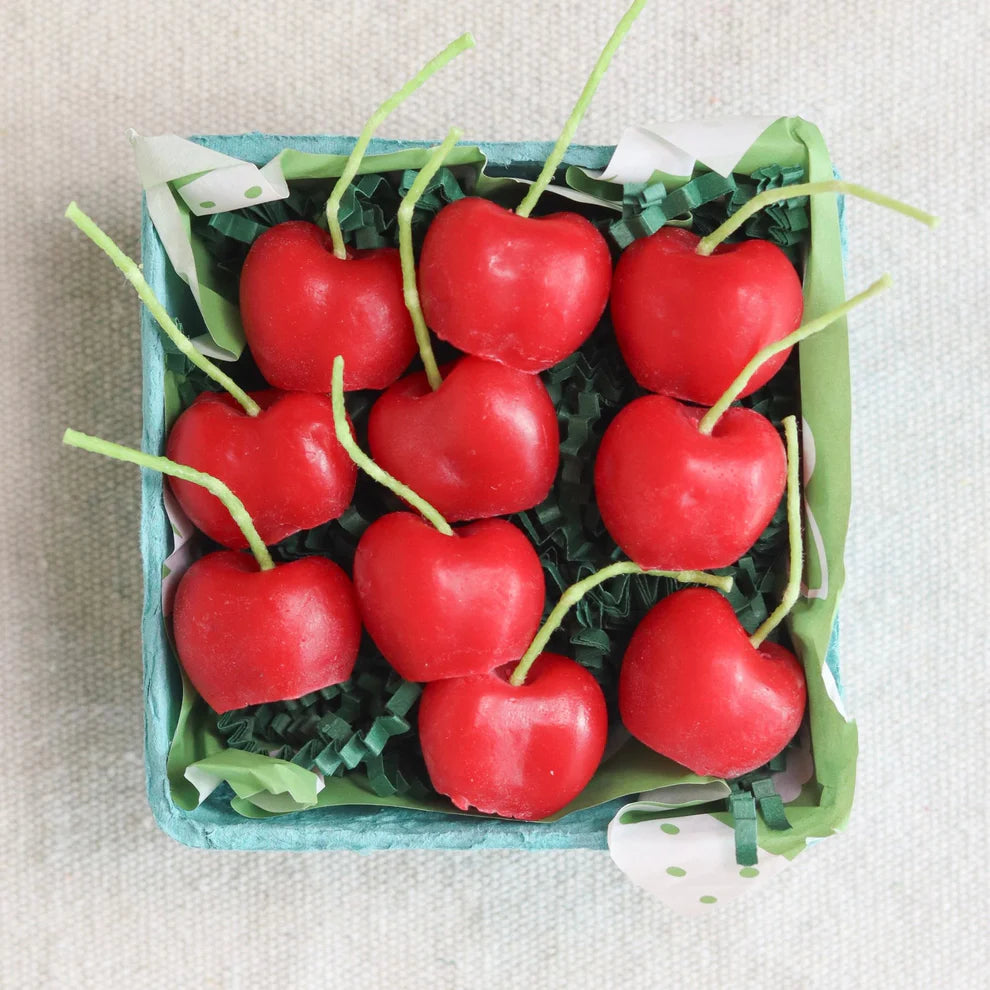 Happy Organics - Beeswax Cherry Birthday Candles: 5