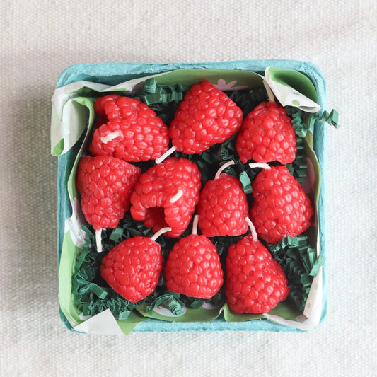 Happy Organics - Beeswax Raspberry Birthday Candles: 10