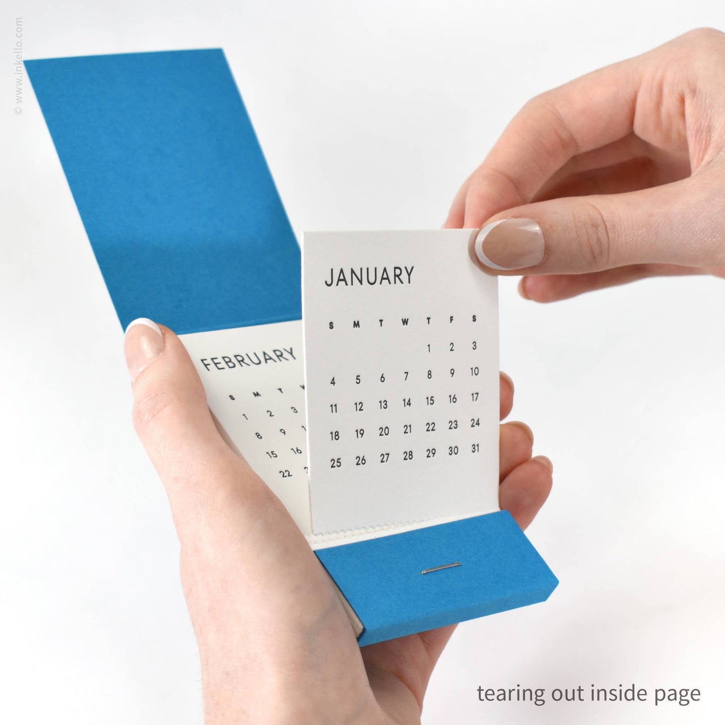 Inkello Letterpress - 2026 Matchbook Calendar™ (#107): Cyan