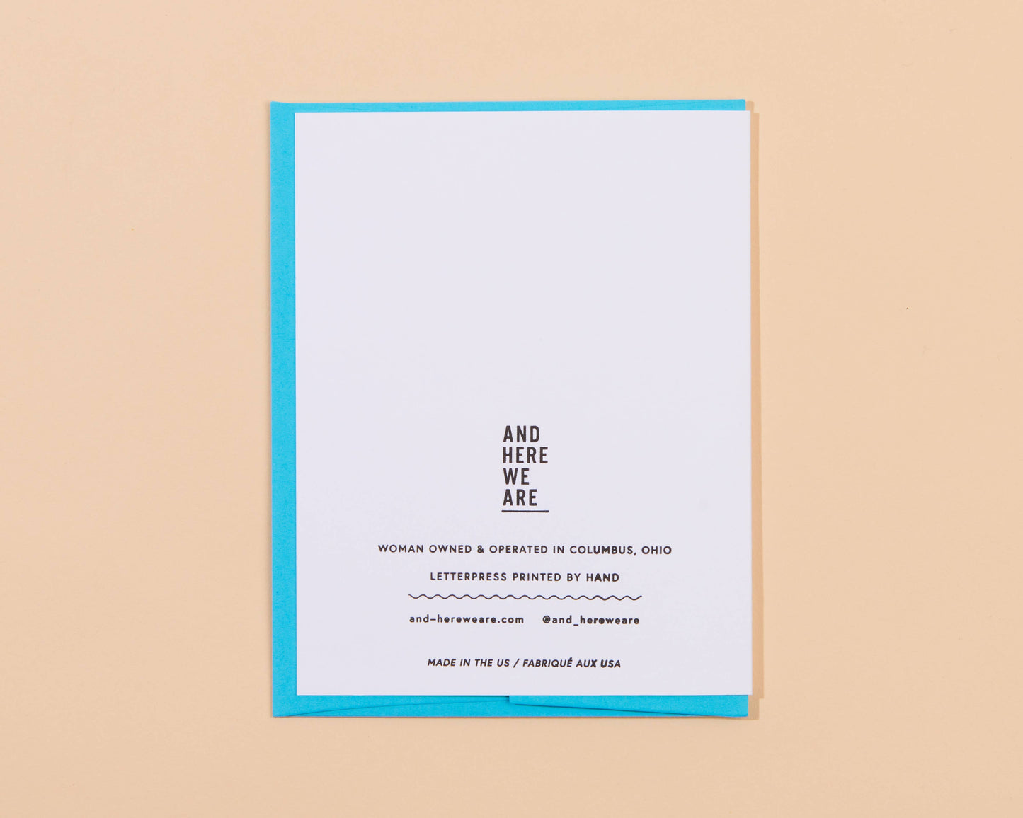 And Here We Are - Letterpress Thank You Card—Smiley Thanks (Colorful, Cute)