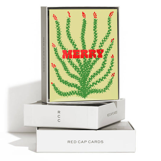 Red Cap Cards - Holiday Cactus holiday greeting card