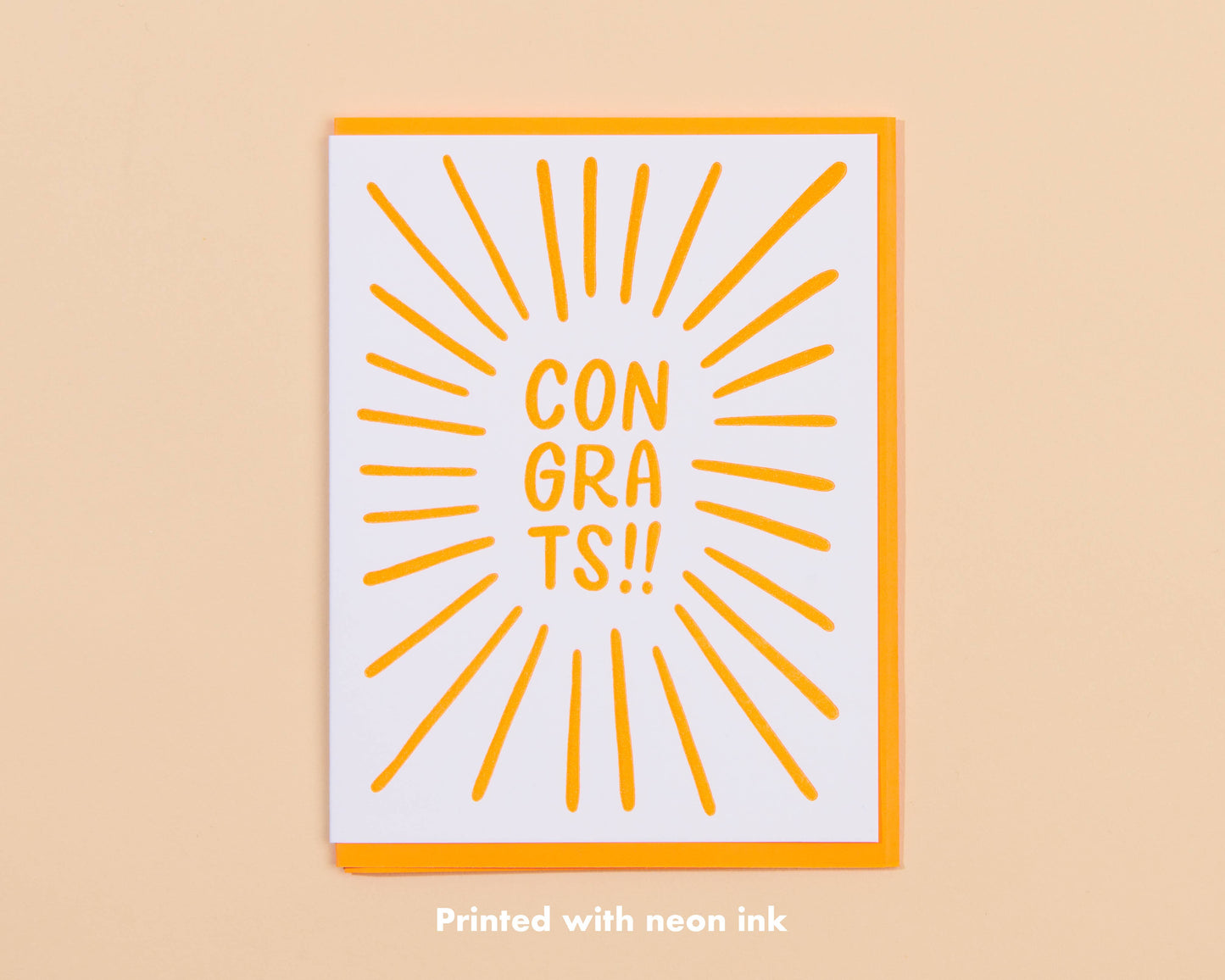 And Here We Are - Congrats Letterpress Greeting Card- Made in USA
