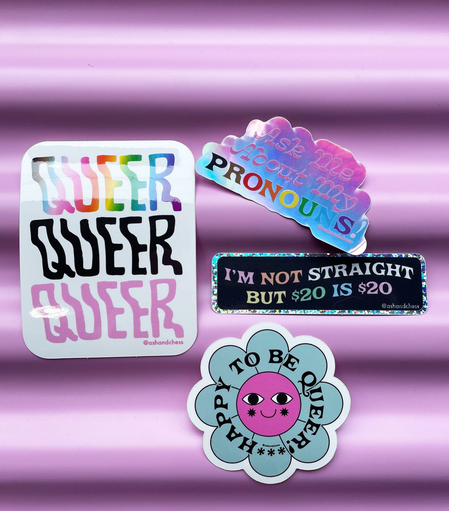 Ash + Chess - Sticker - Happy To Be Queer