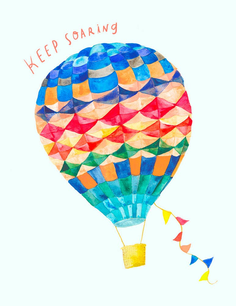 Honeyberry Studios - Hot Air Balloon Graduation Greeting Card