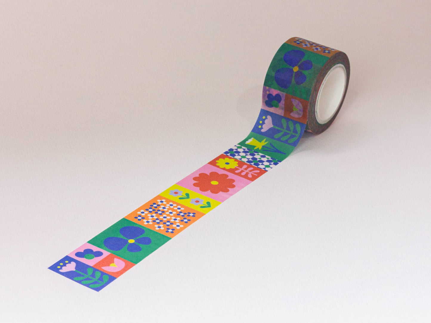 My Darlin' - Flowerblock 25mm • Colorblock Flowers Wide Washi Tape