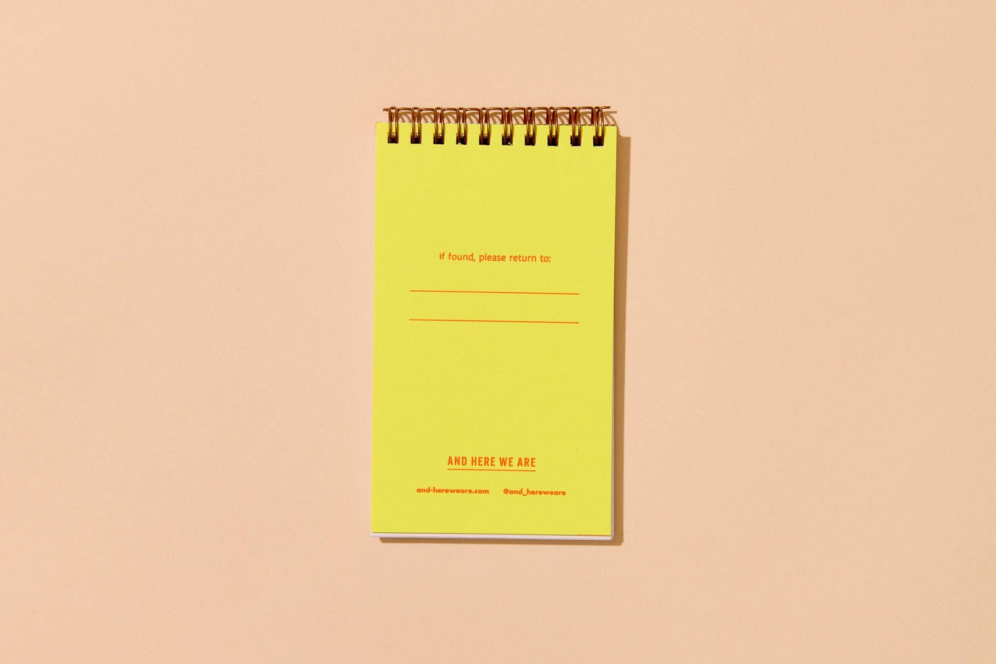 And Here We Are - Hearts Letterpress Spiral Pocket Size Notebook - Made in USA