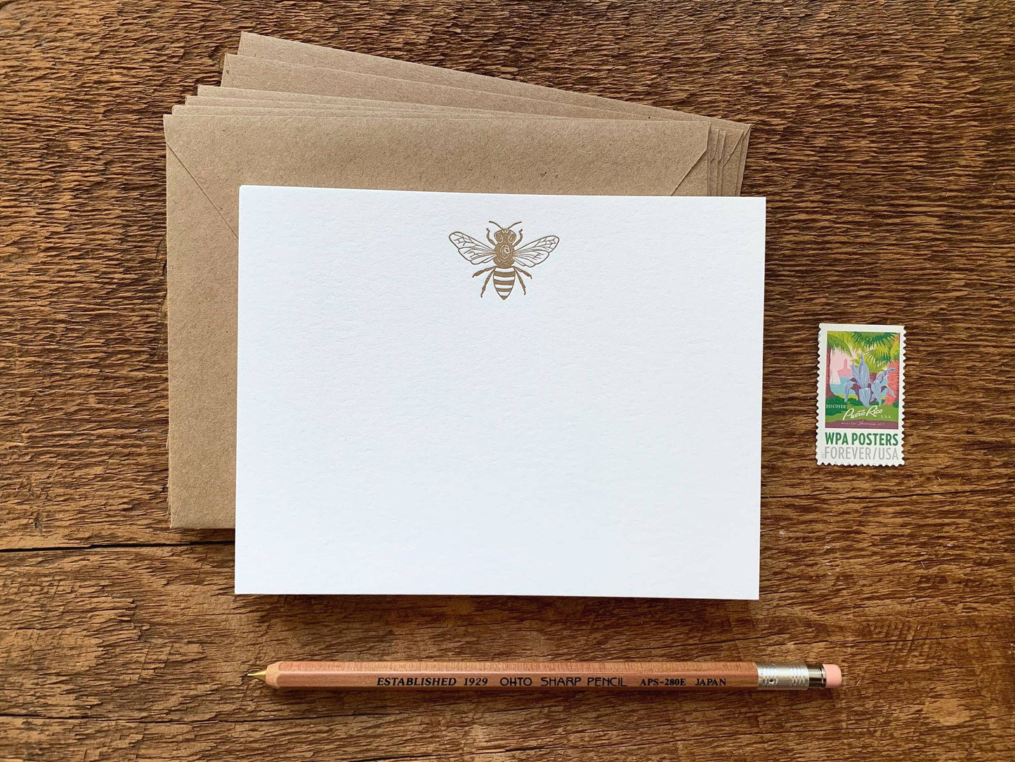 Noteworthy Paper & Press - Honey Bee Flat Notes (Boxed Set of 8)