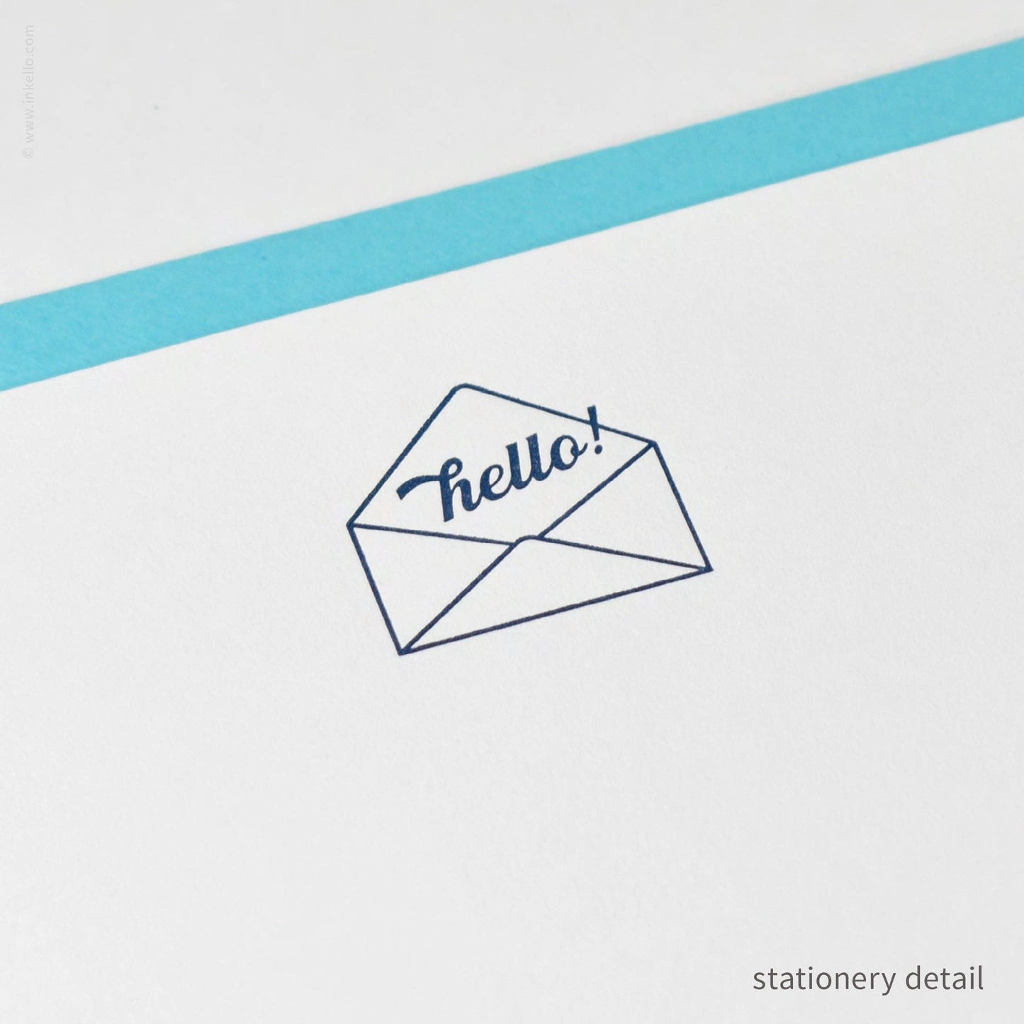 Inkello Letterpress - Stationery Set with Navy "Hello!" Script (#472)