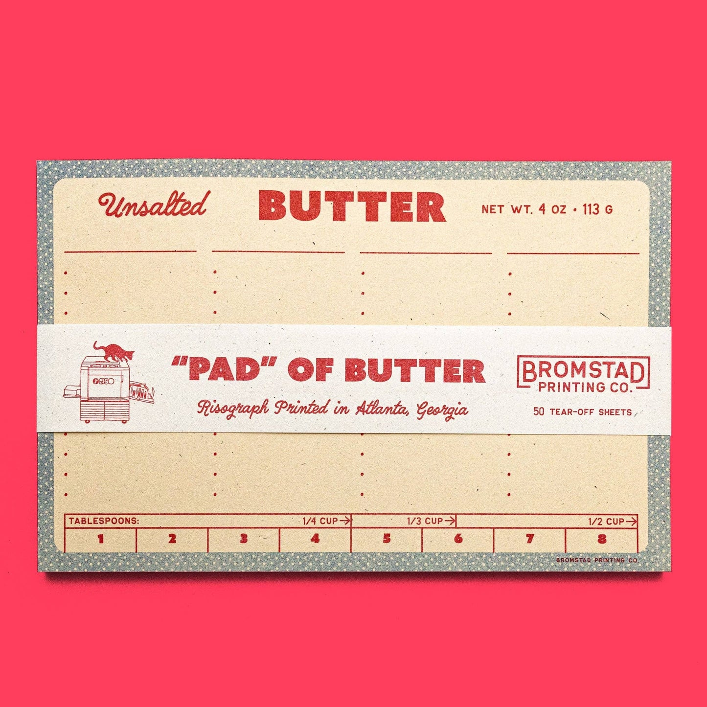 Bromstad Printing Co. - Butter - Risograph Notepad