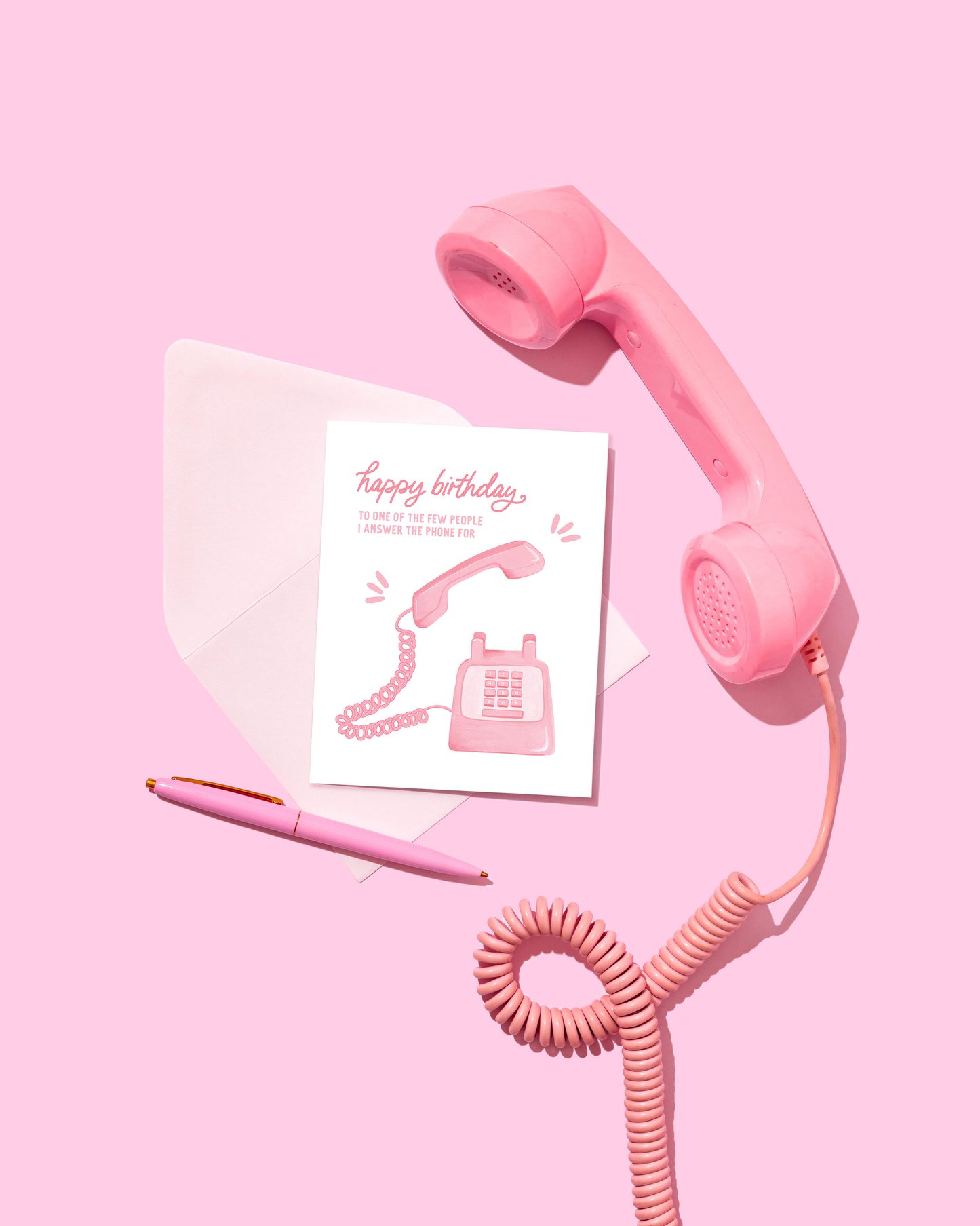 Isabella MG - Pink Vintage Phone Card | Funny Birthday Card