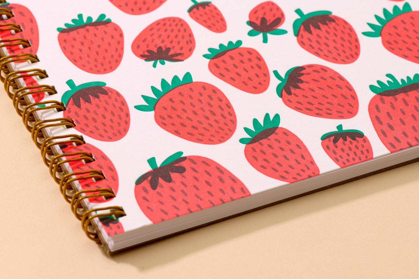 And Here We Are - Strawberry Letterpress Spiral Notebook - Made in USA