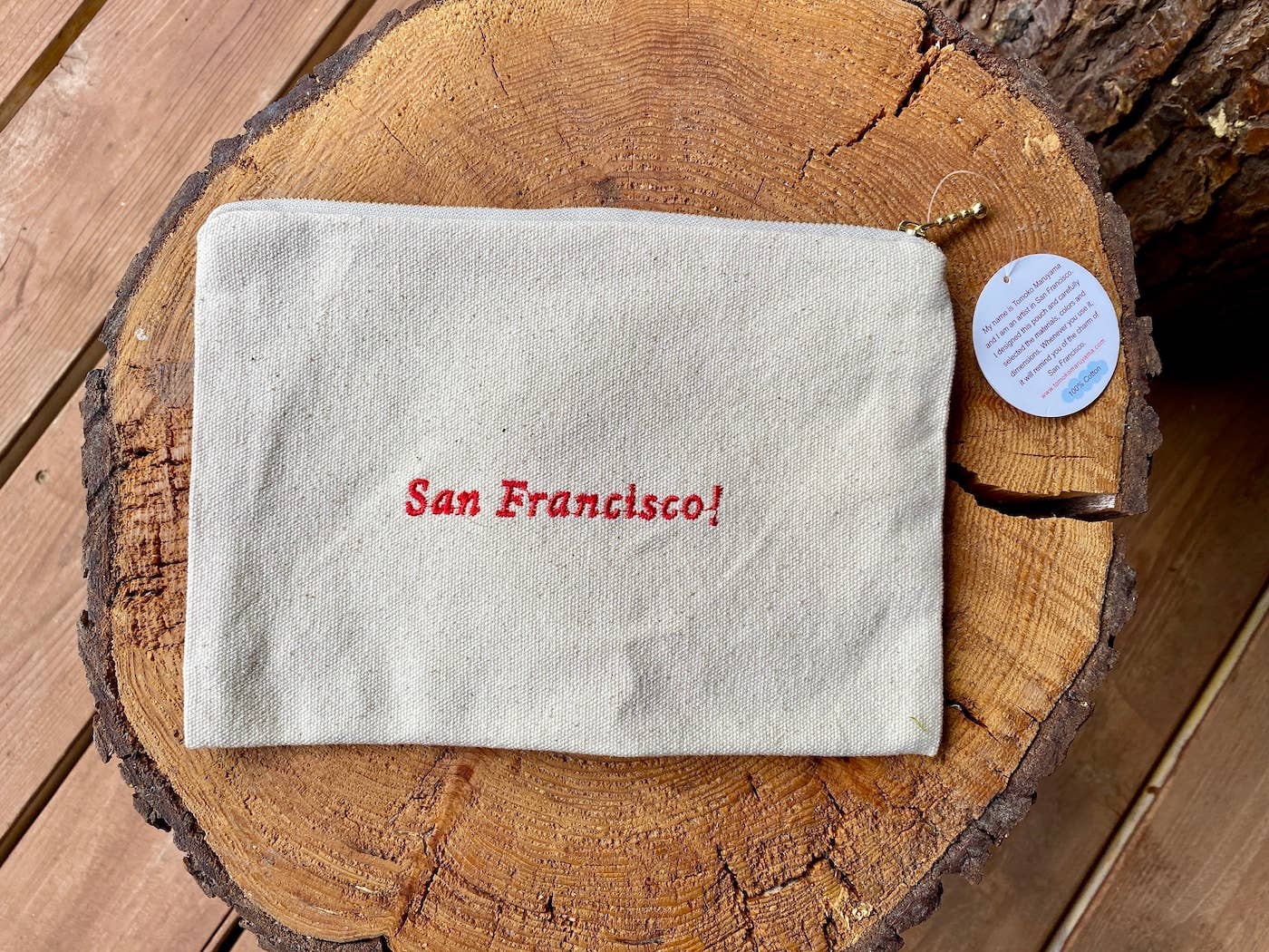 Tomoko Maruyama - Embroidered San Francisco Golden Gate Twins Pouch
