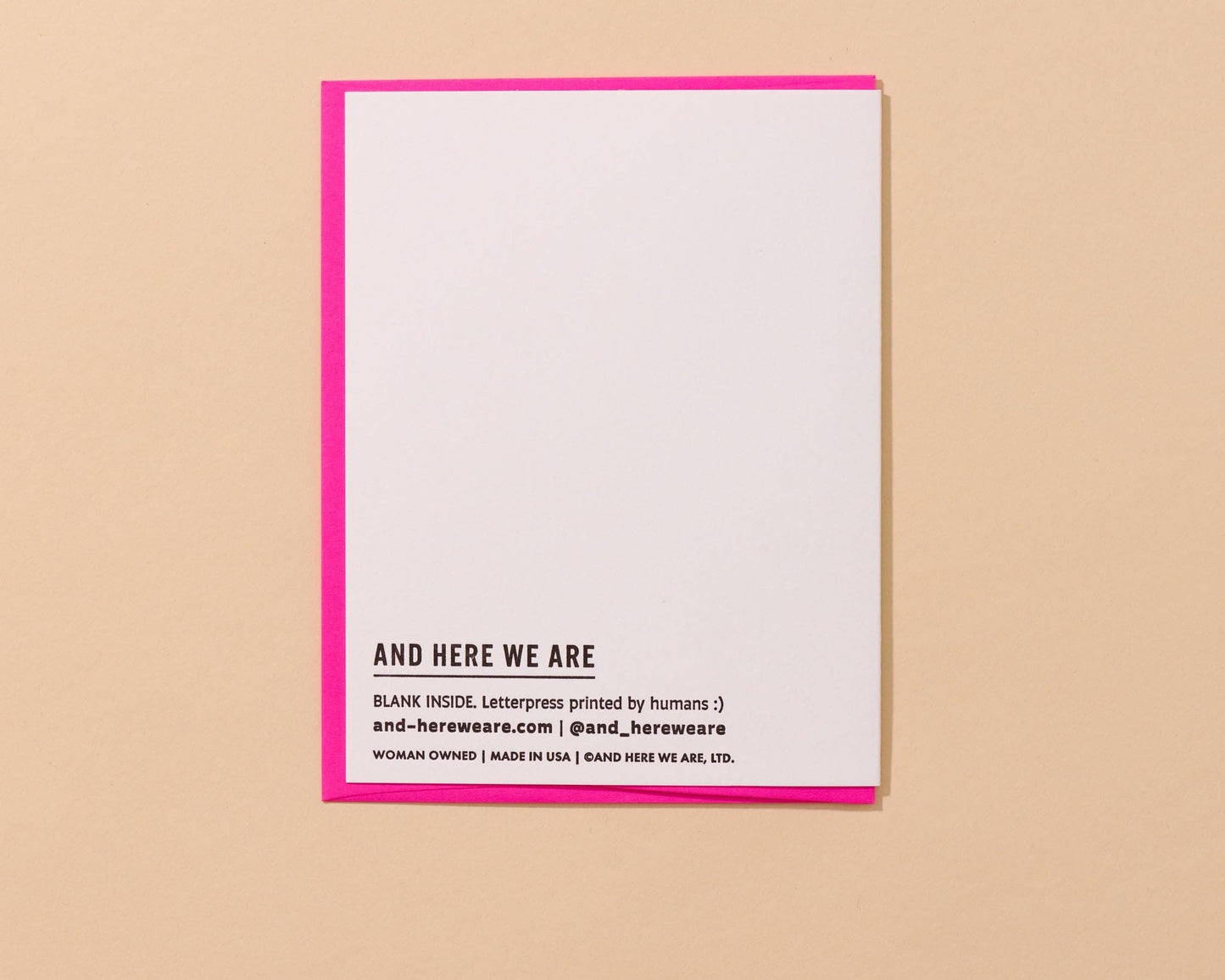 And Here We Are - Going Places Babe Letterpress Card - Graduation, Congrats- Made in USA