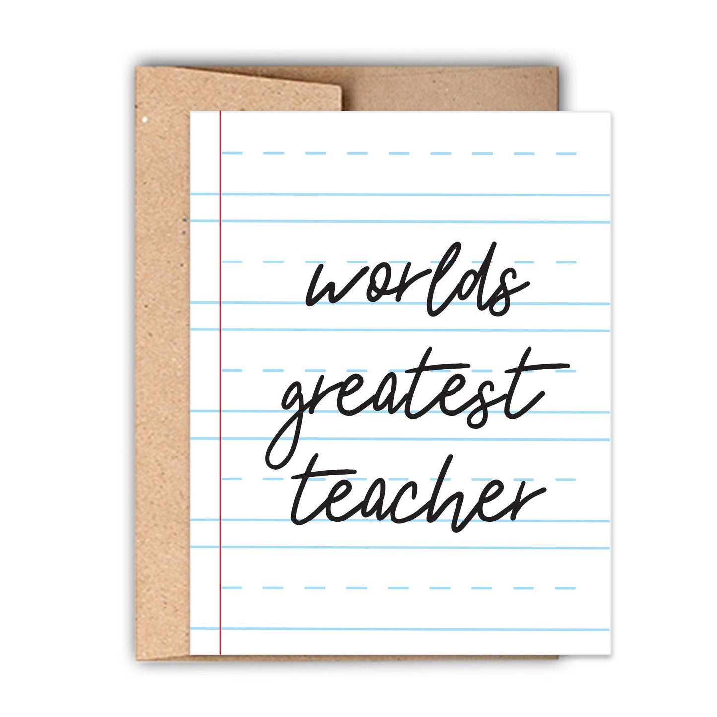 Stack Paper Press - Worlds Greatest Teacher Appreciation Letterpress Card