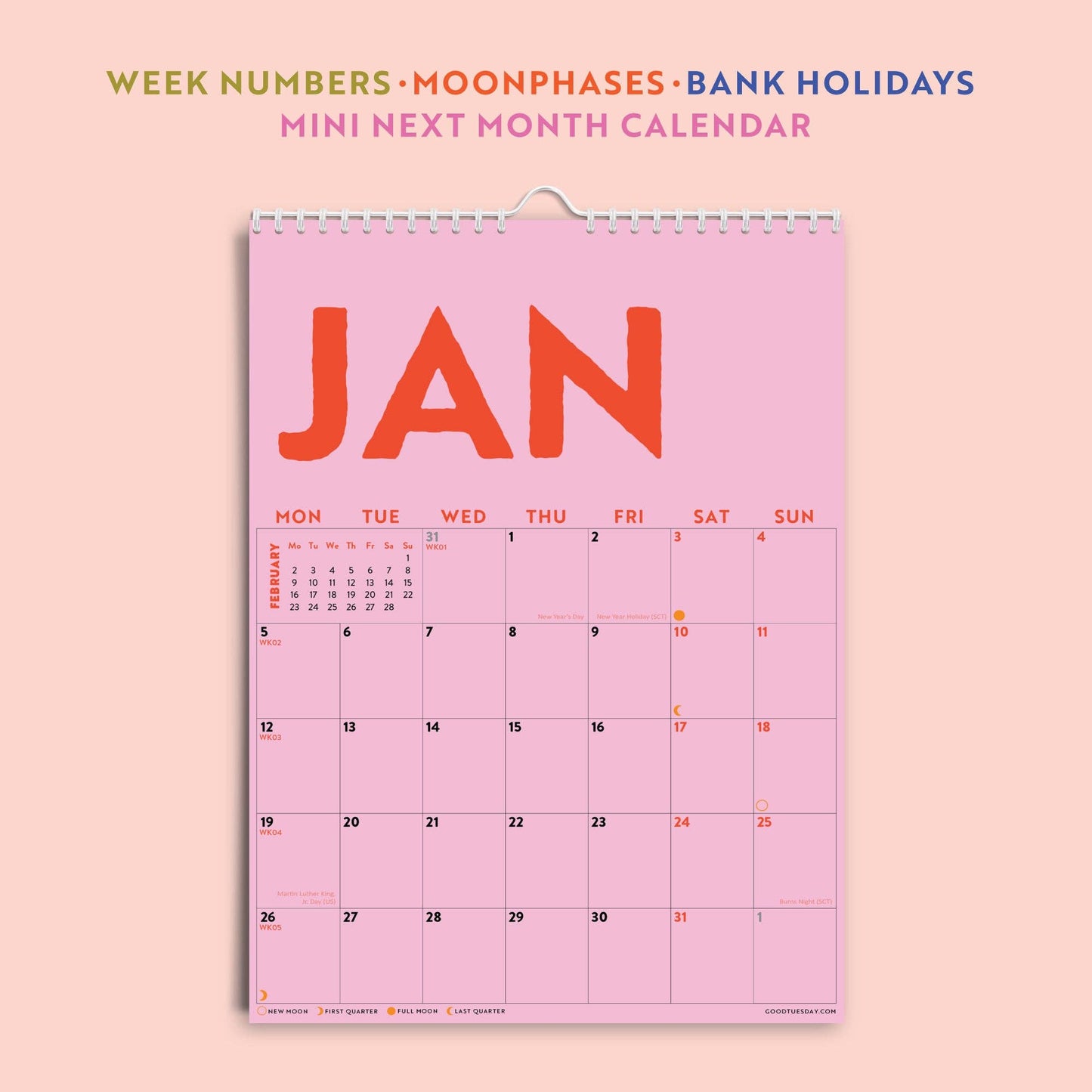 Good Tuesday (Once Upon a Tuesday) - 2026 Calendar | Colourburst | A4