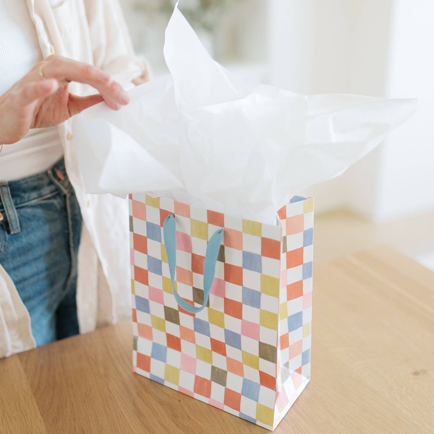 Ramona & Ruth - Check Gift Bag: Medium