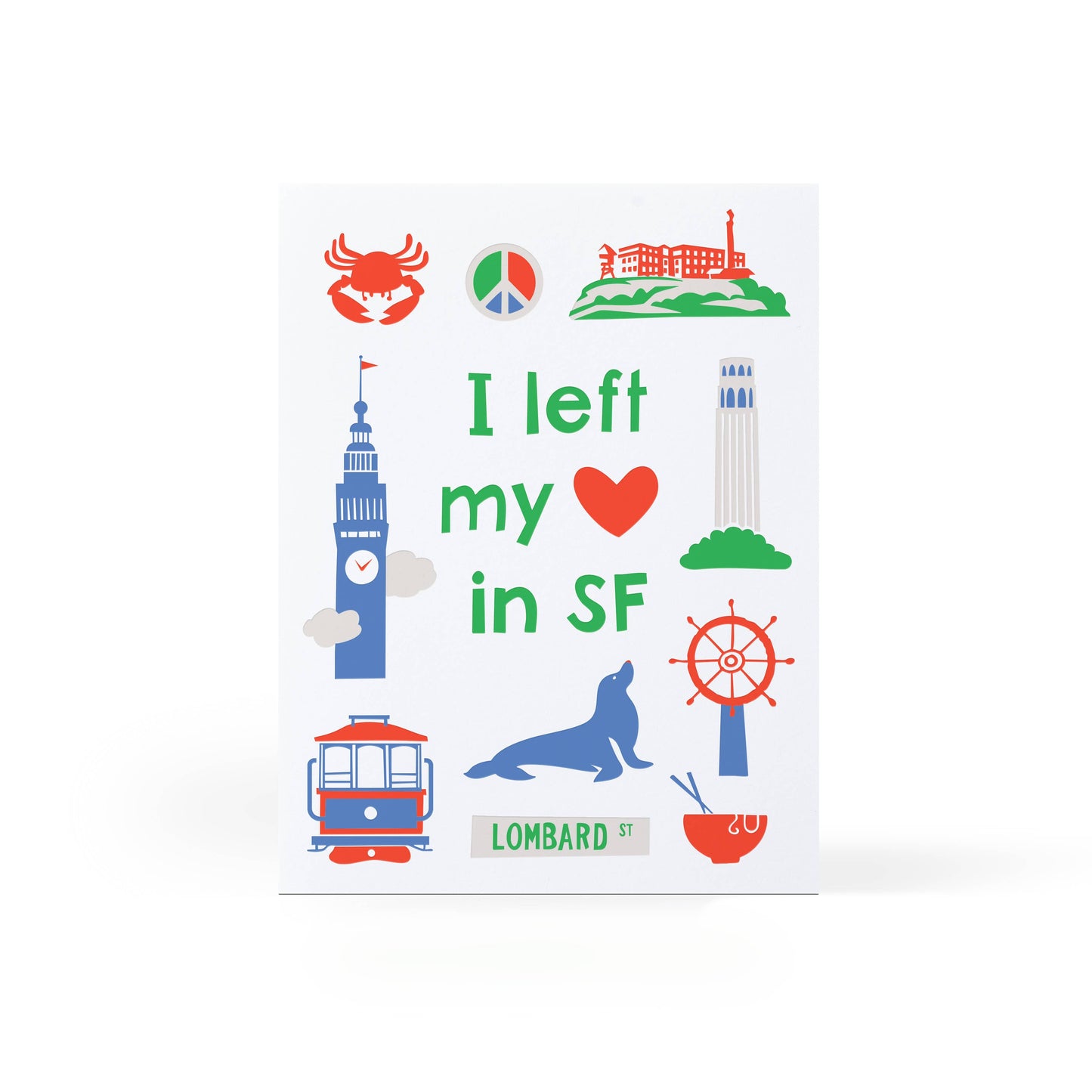 Sweet Bippy Press - I left my heart in San Francisco Greeting Card