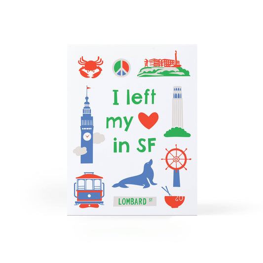 Sweet Bippy Press - I left my heart in San Francisco Greeting Card