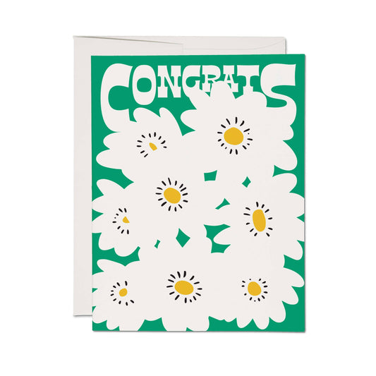 Red Cap Cards - Congrats Poppies greeting card: Single