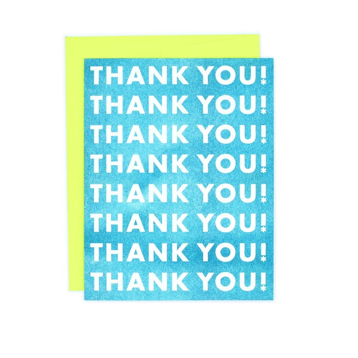 Next Chapter Studio - "Repeats" Risograph Teal Thank You Card: Single