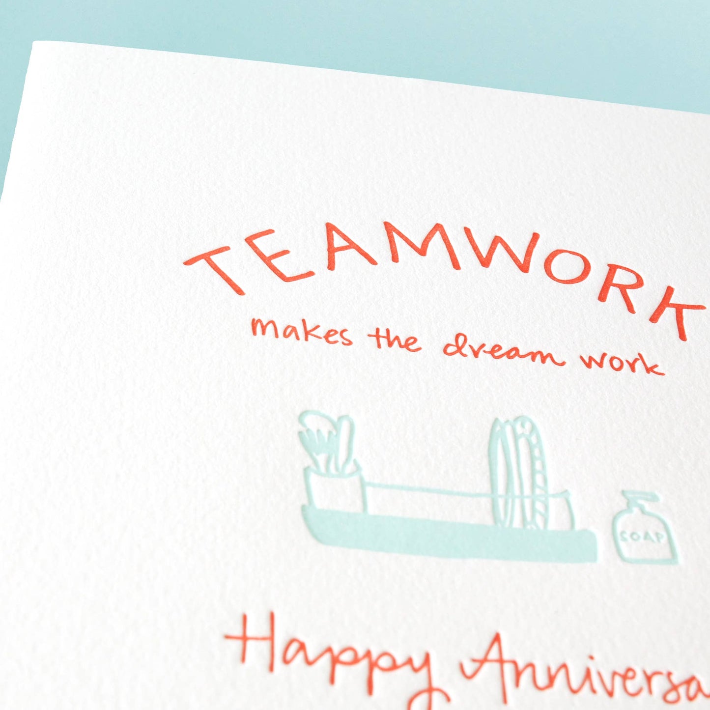 Shorthand Press - Teamwork Anniversary - Letterpress Greeting Card