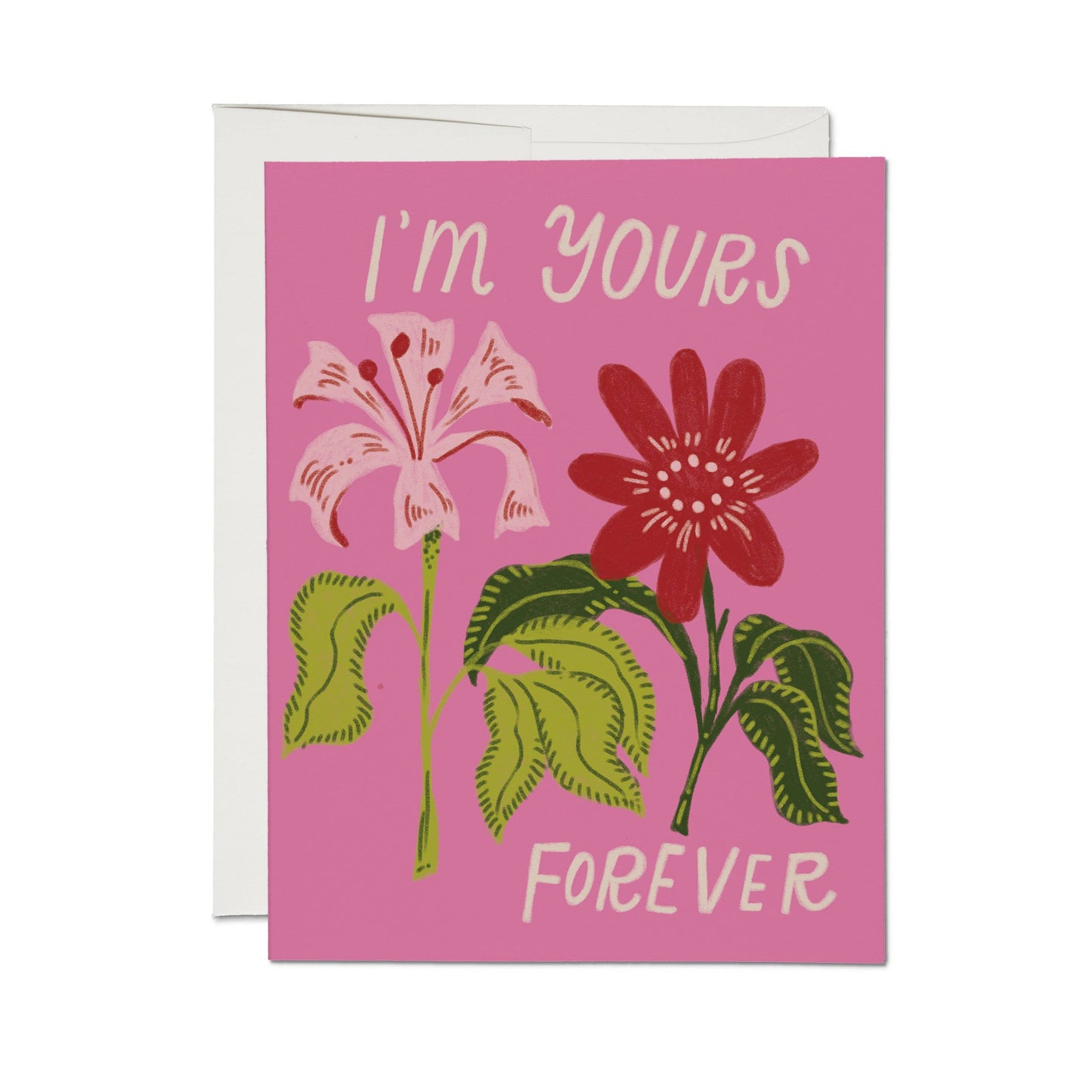 Red Cap Cards - Yours Forever greeting card: Single
