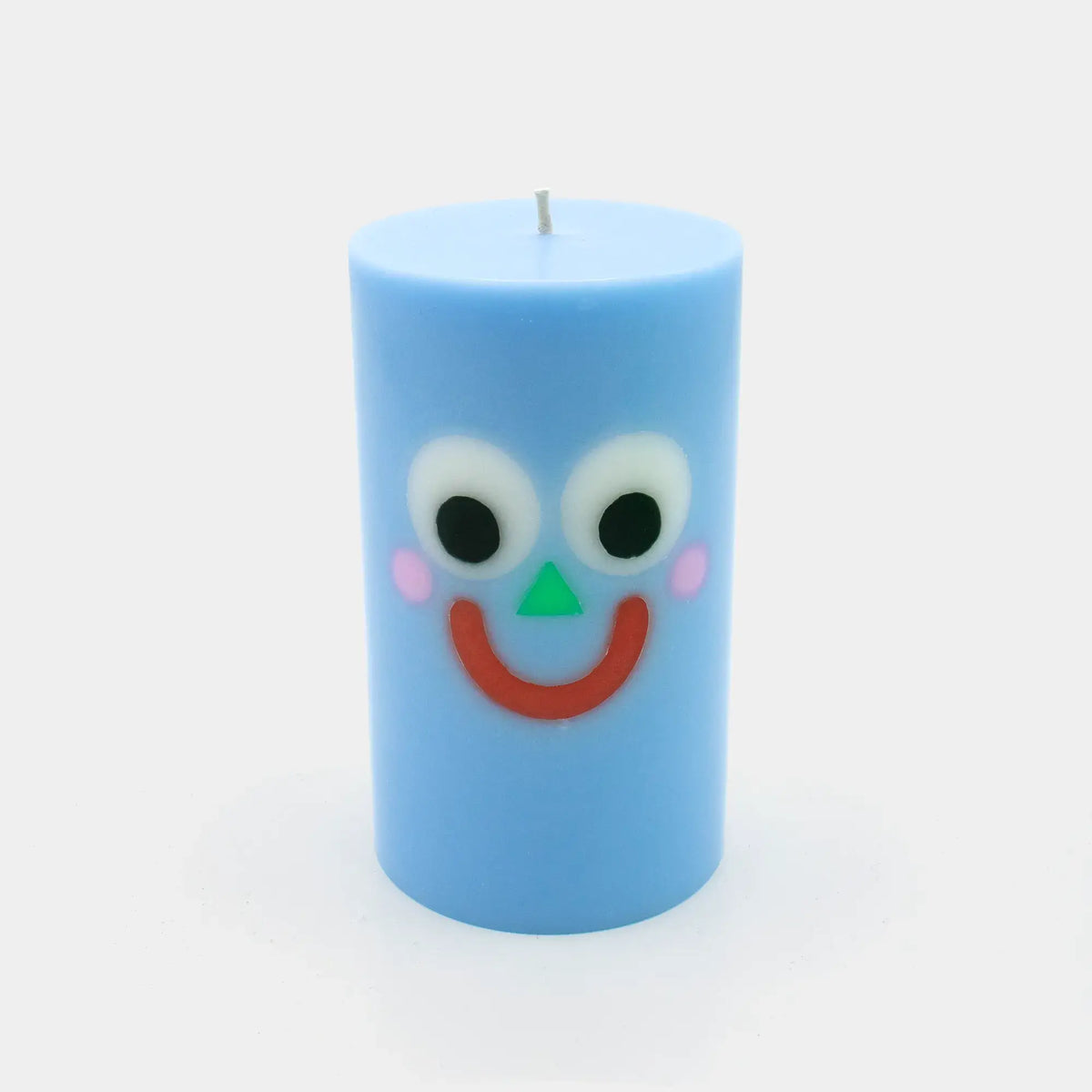 54 Celsius - Moodz™ - Happy Pillar Face Candle, Blue, 50h