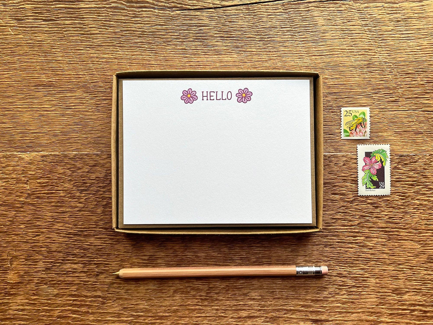 Noteworthy Paper & Press - Hello Flower Flat Notes (Boxed Set of 8)