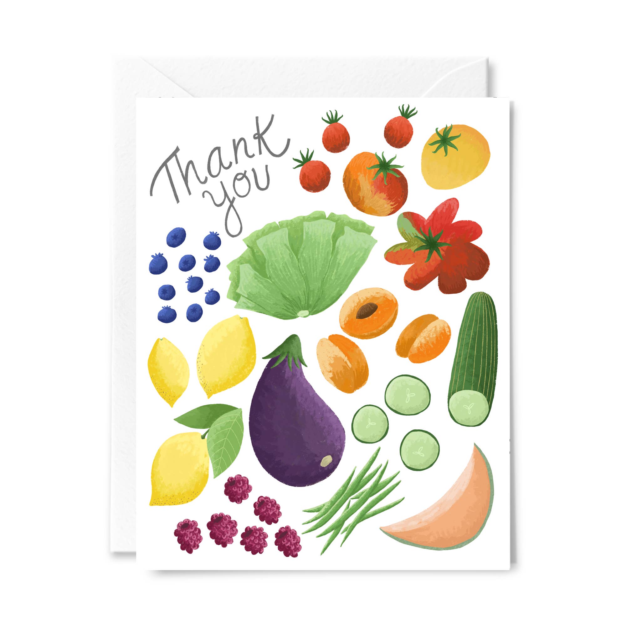 Courtney Beyer Design - Fruits and Veggies Thank You Card – post.script.