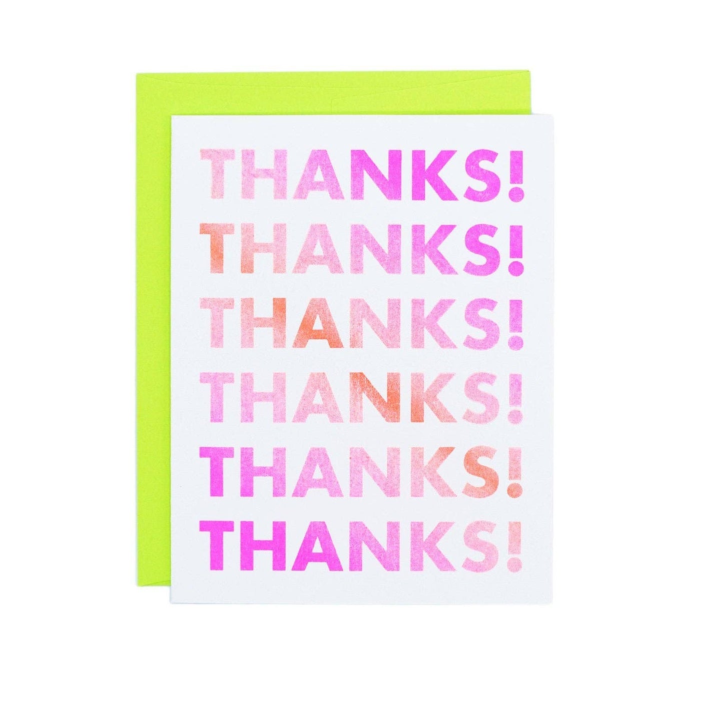 Next Chapter Studio - Gradient Thank You - Risograph Greeting Card: Pink / Aqua