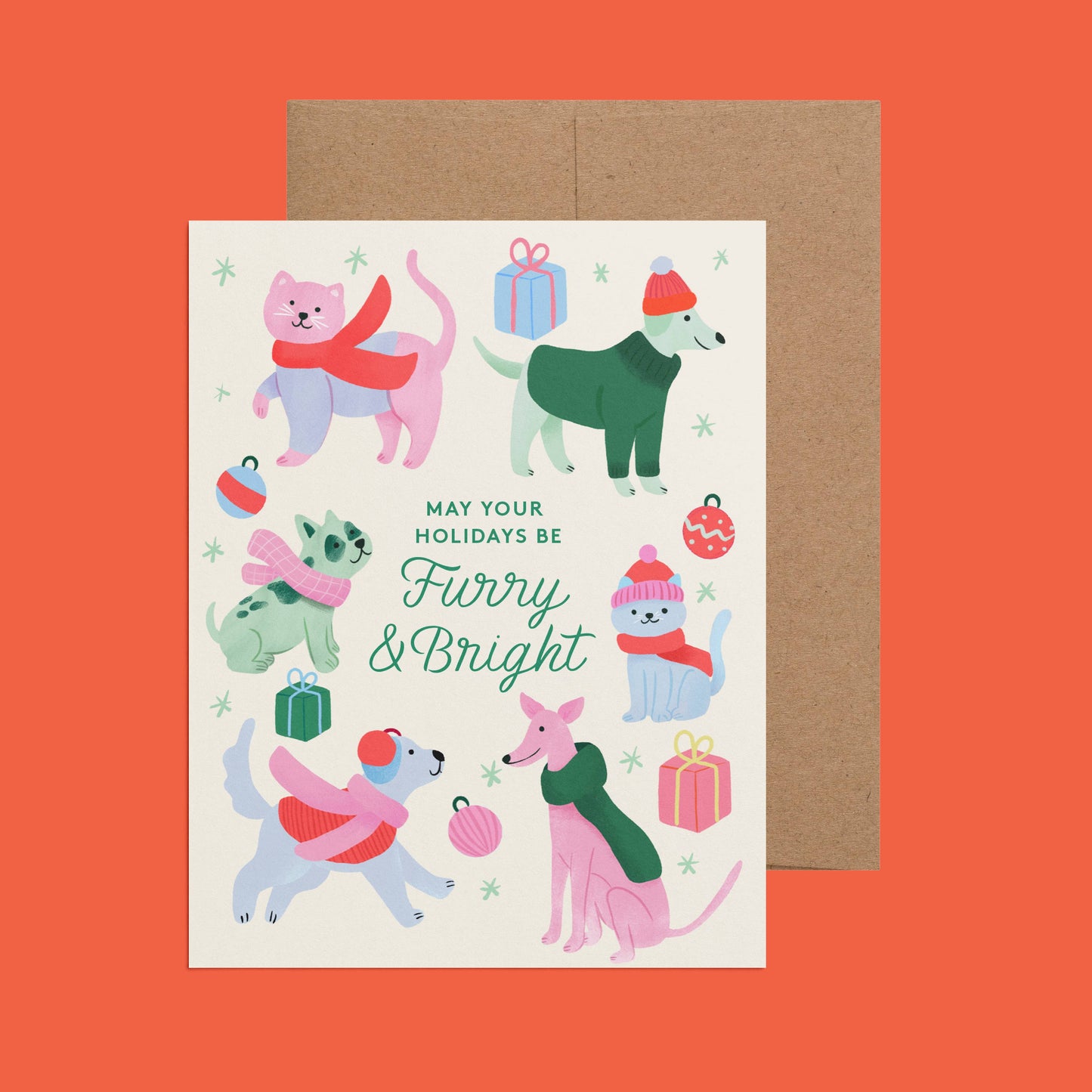 Ana Peake - Furry and Bright Dog Christmas 2025 Greeting Card