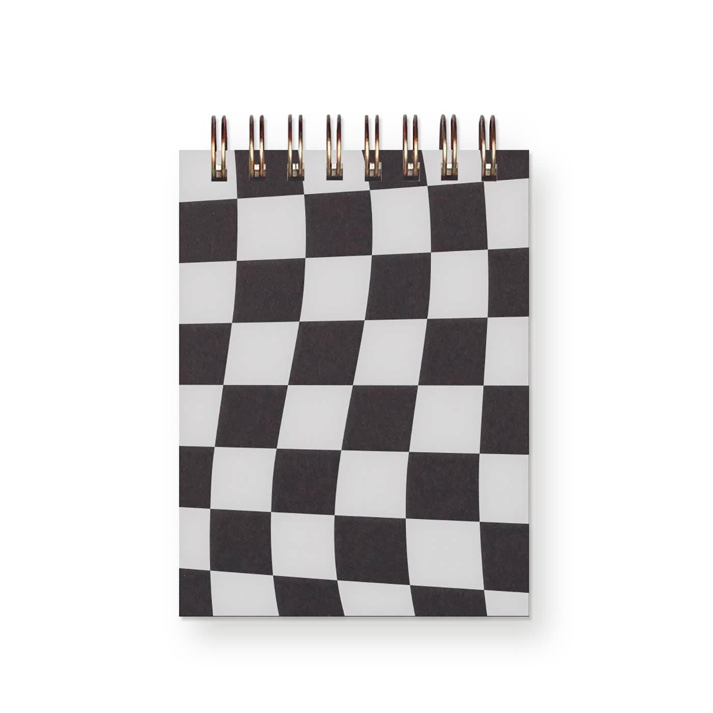 Ruff House Print Shop - Checkerboard Mini Jotter Notebook in Peppercorn: Peppercorn Cover | White Ink