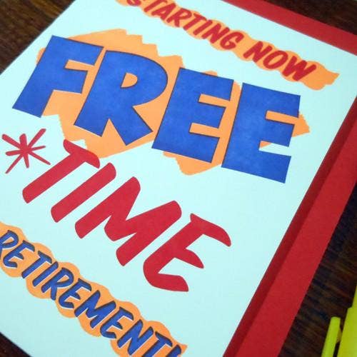 a. favorite design - Grocery Retirement Sign: A2 4.25" x 5.5"