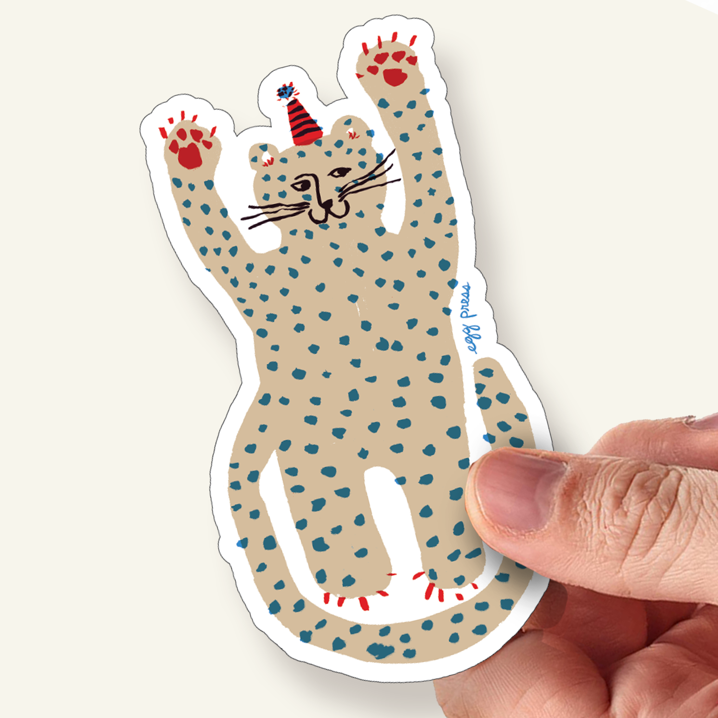 Egg Press - Party Cheetah Vinyl Sticker