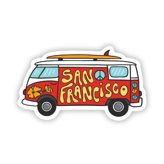 Brenna Daugherty Illustration - San Francisco Surf Van Sticker