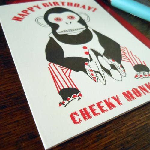 a. favorite design - Cheeky Monkey Birthday: A2 3.5" x 4.875"