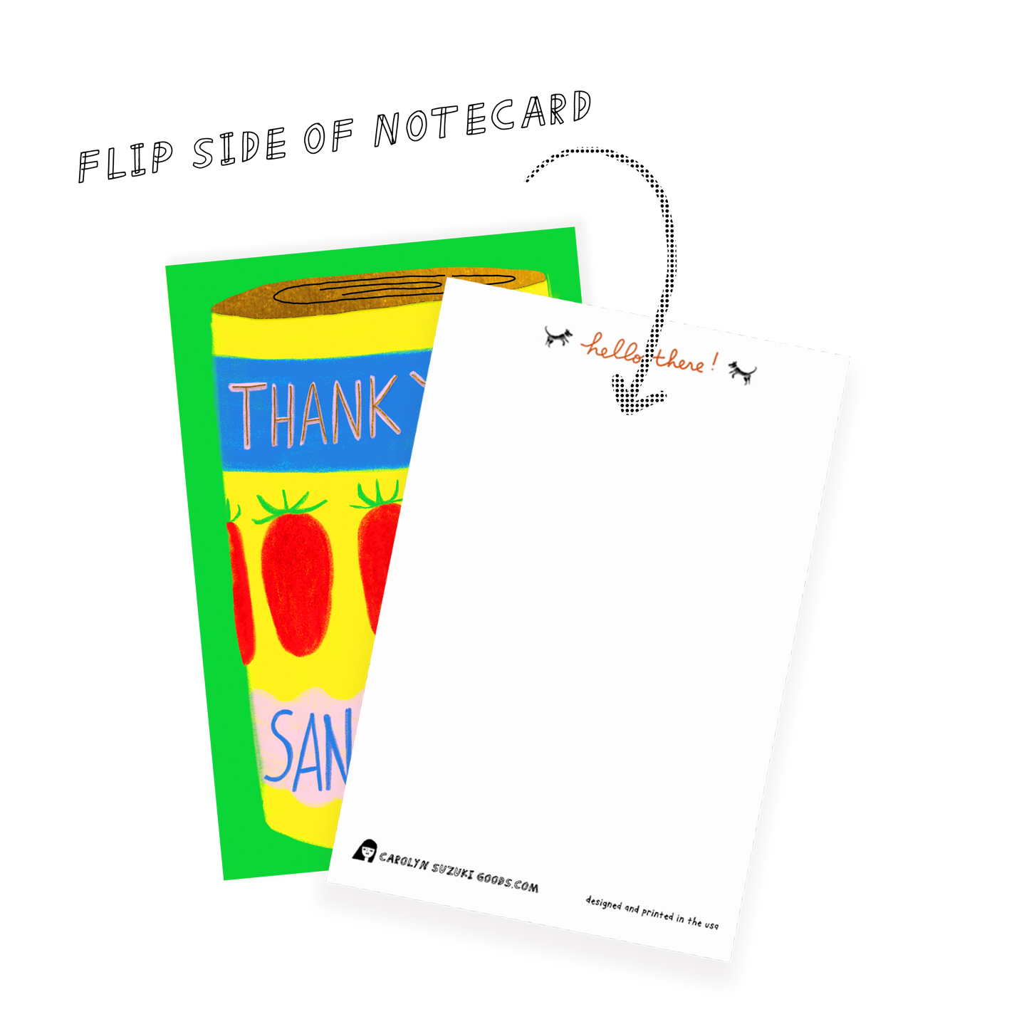Carolyn Suzuki - GRAZIE MILLIE - Flat Notecard
