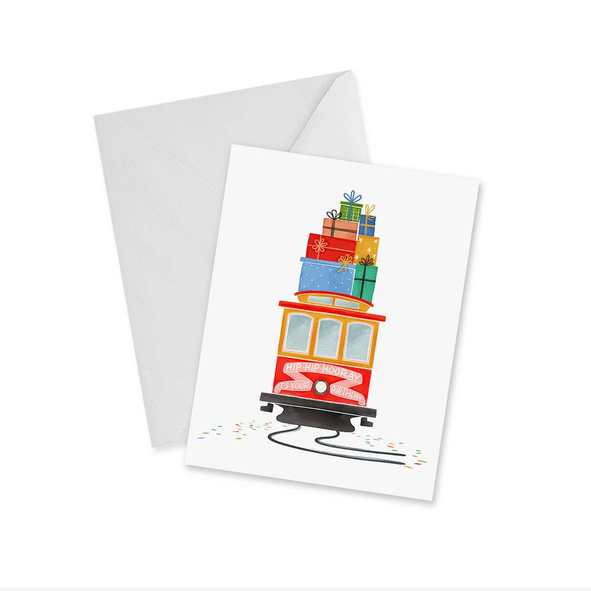 doodles.ink. - Hip-Hip Hooray, It's Your Birthday - Cable Car Notecard: Single