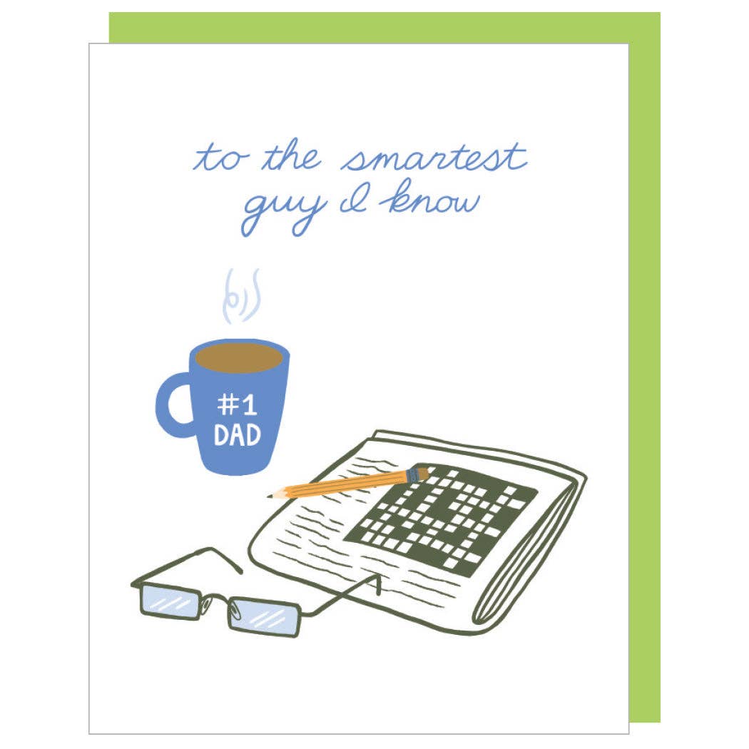 Smudge Ink - Morning Crossword Dad Card