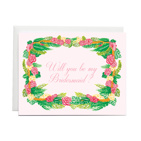 Forage Paper Co. - Bridesmaid Florals Card, Will You Be my Bridesmaid Card: A2 size : 4.25 x 5.5"