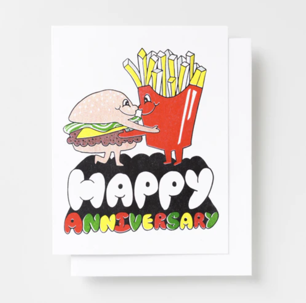 Yellow Owl - Happy Anniversary - Risograph Card