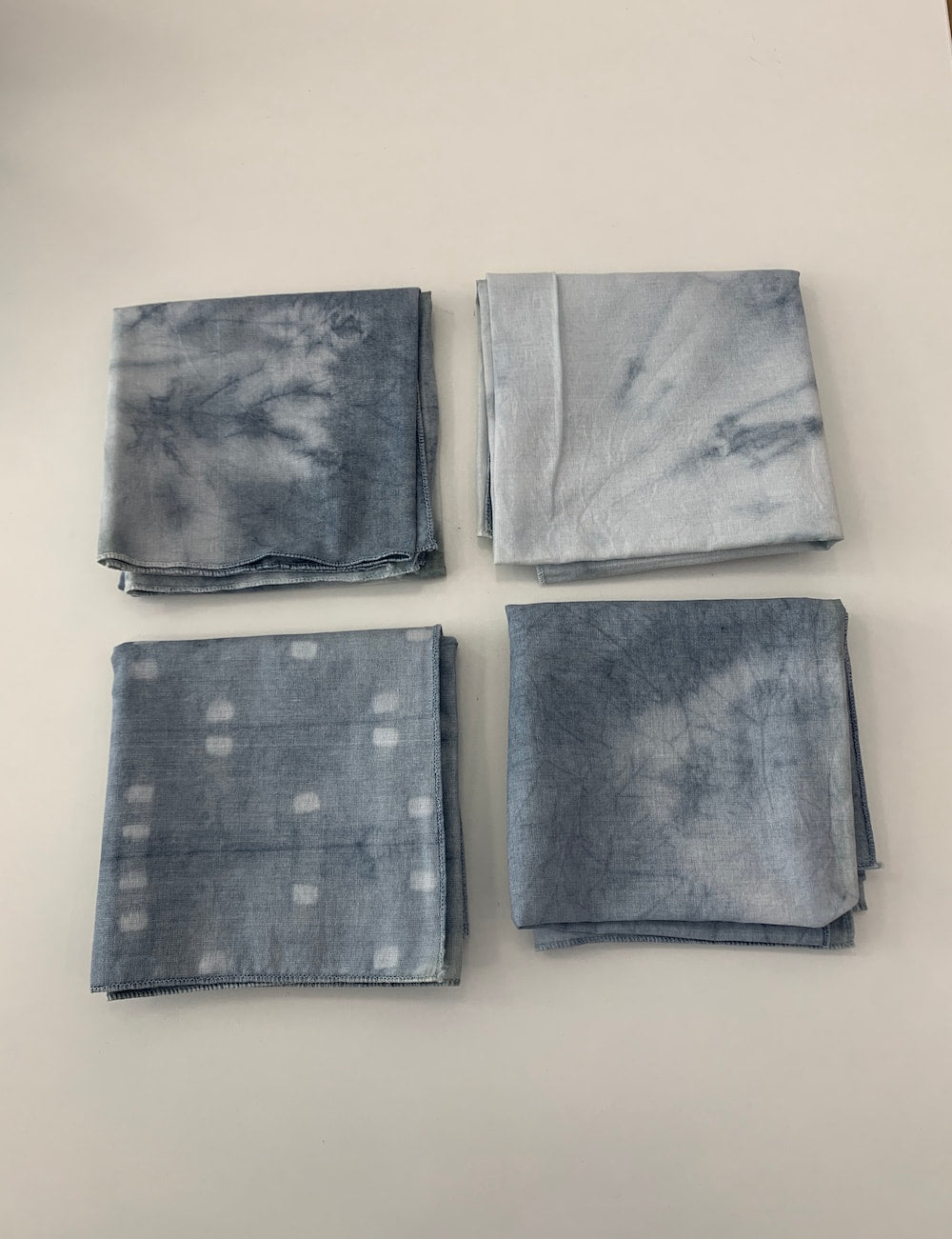 Indigo Dyed Bandana / Face covering - light blue