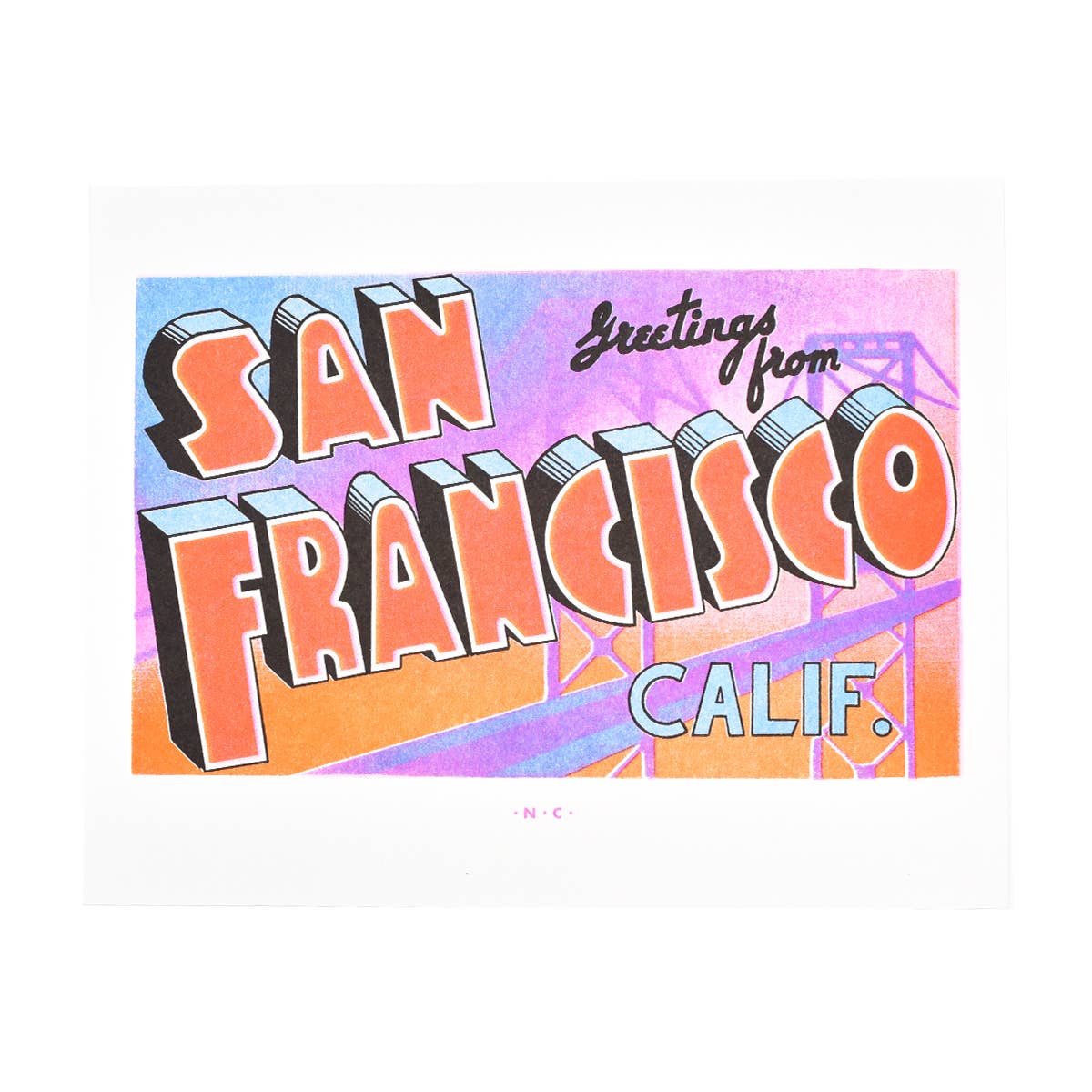 Next Chapter - Greetings from: San Francisco - Risograph Card