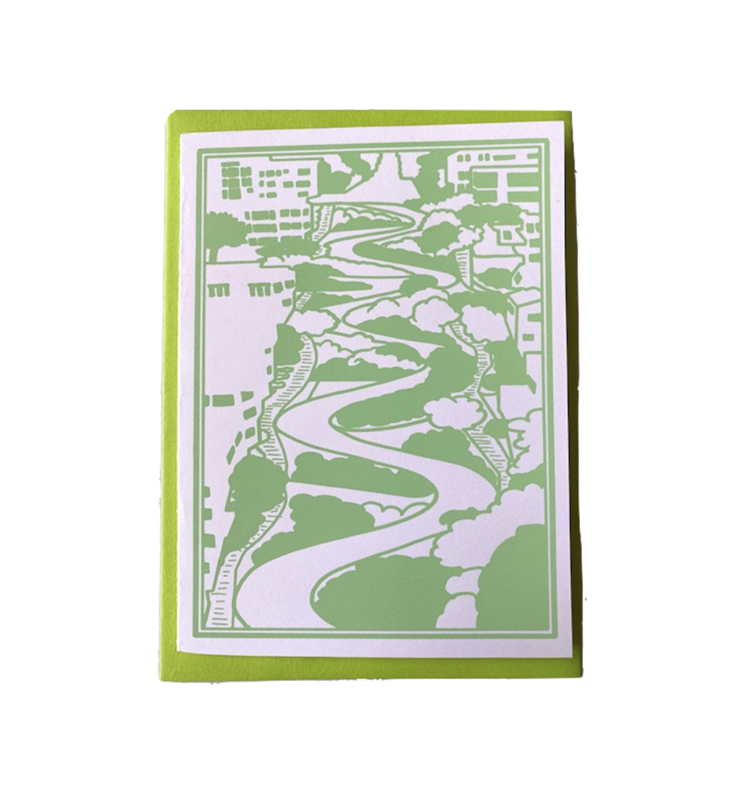 Anne M Breedlove - Lombard Street A6 Card - Green