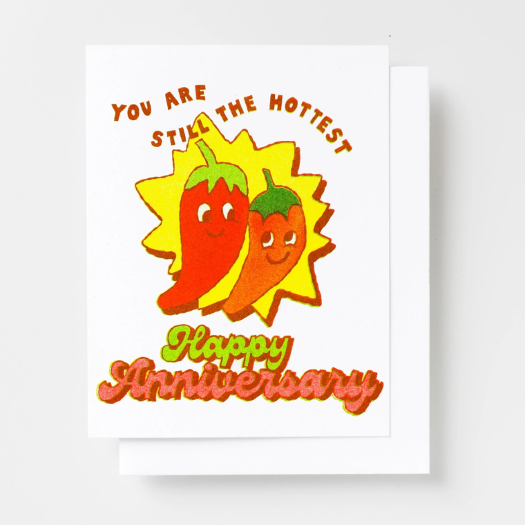 Yellow Owl Workshop - Still the Hottest Happy Anniversary Risograph Card