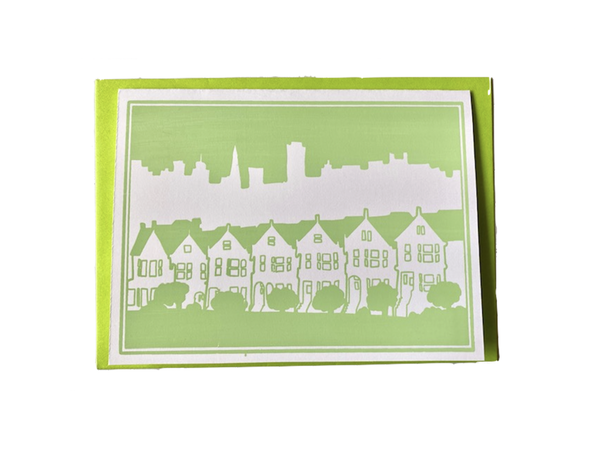 Anne Breedlove - Painted Ladies Card- Green - A6