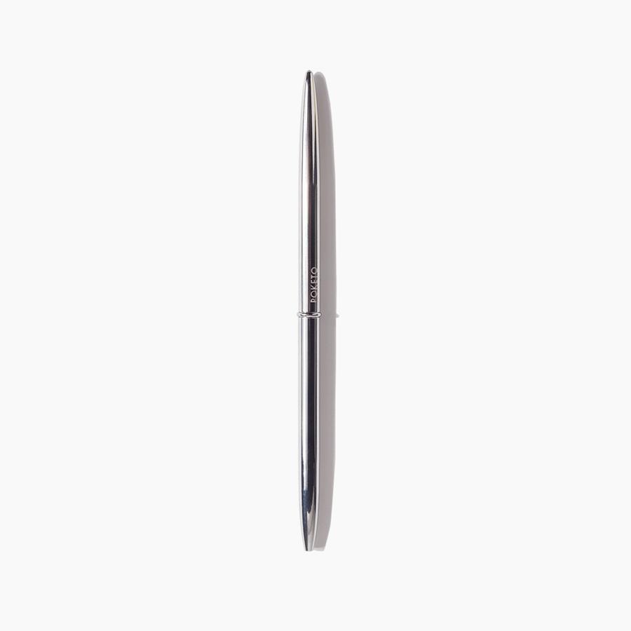 Poketo - Slim Ballpoint Pen - Silver - Black Ink