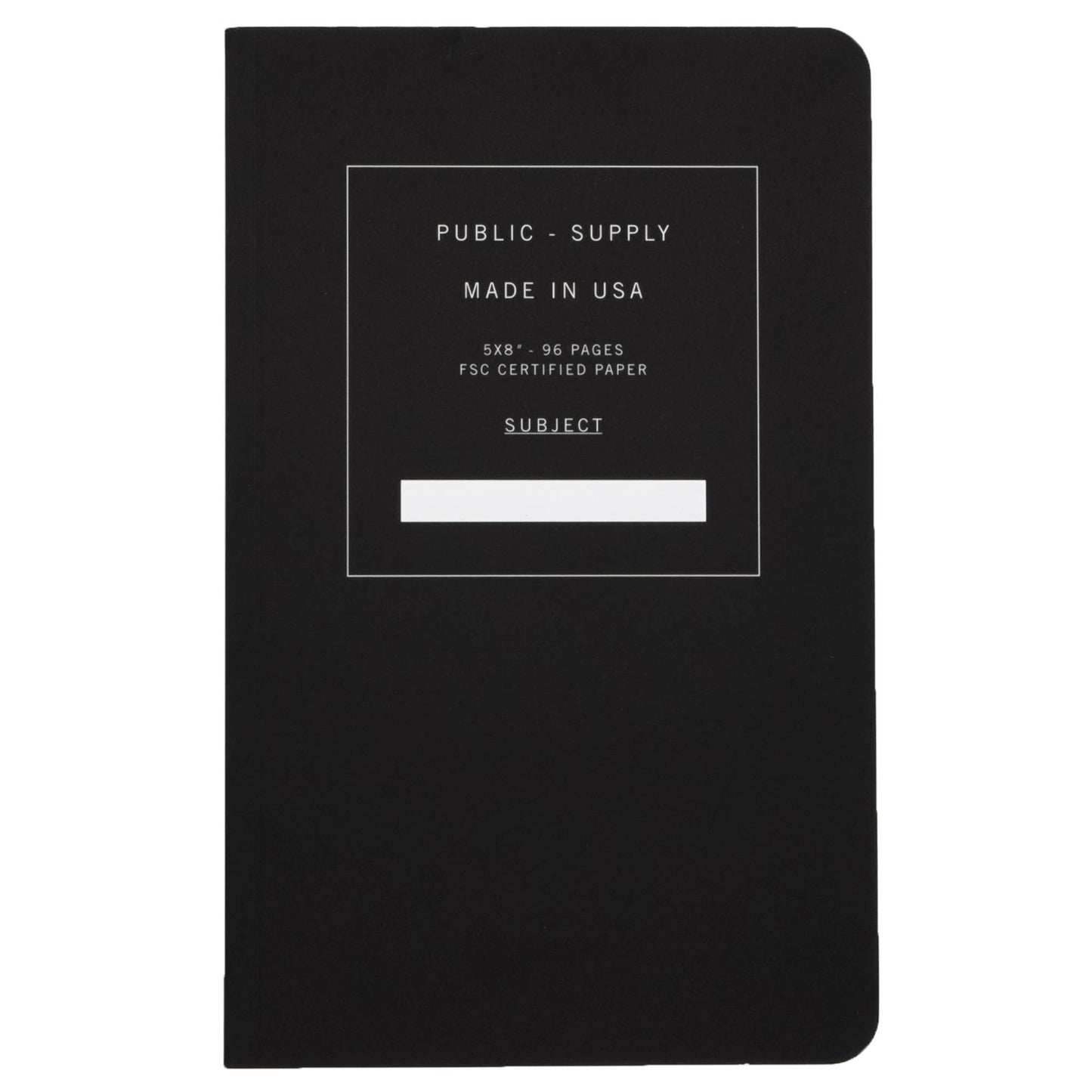 Public-Supply - 5x8" Soft Cover Notebook - Black