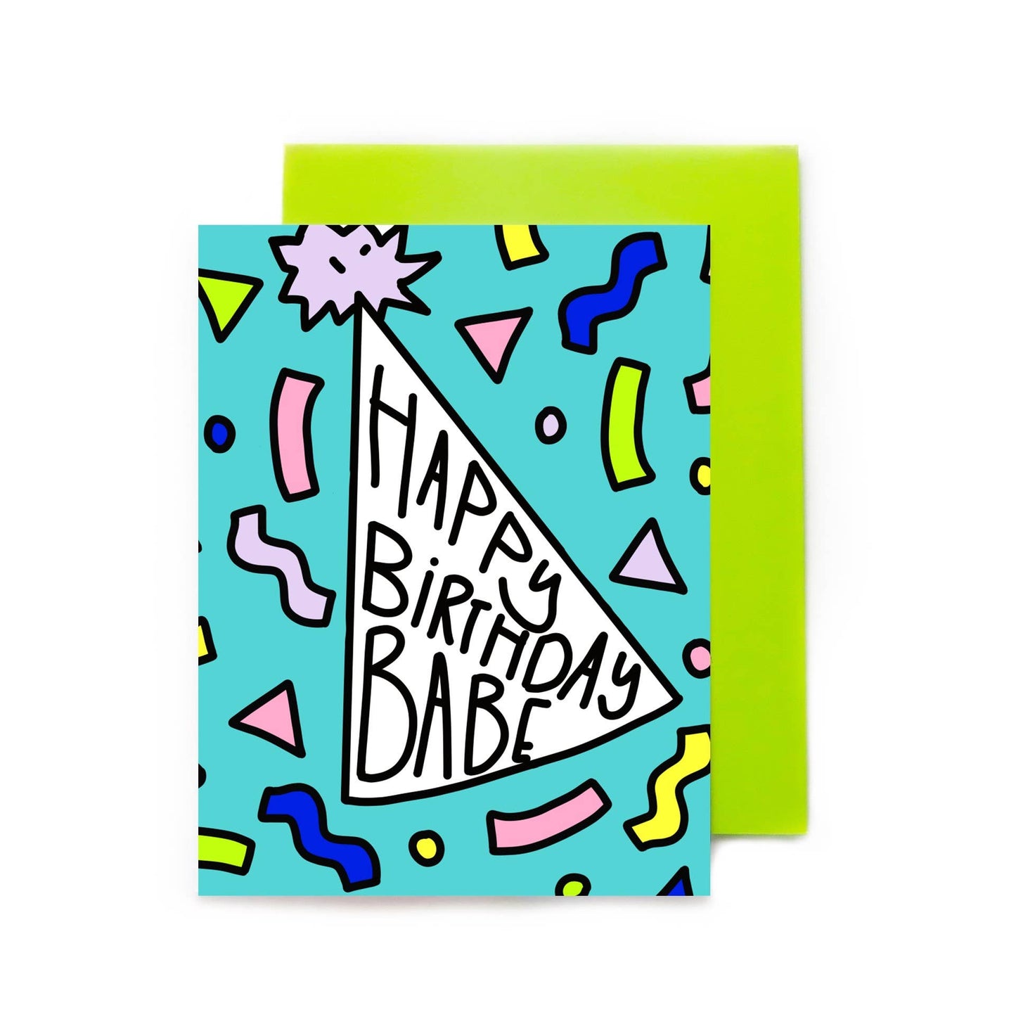 Pretty Peacock Paperie - Happy Birthday Babe Colorful Birthday Hat