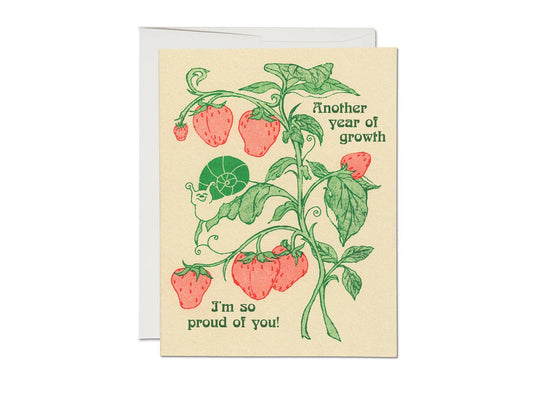 Red Cap Cards - Another Year of Growth birthday greeting card